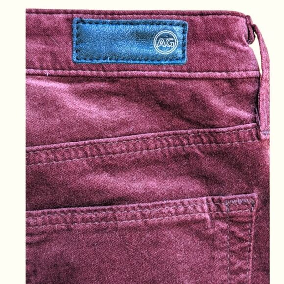 AG Adriano Goldschmied x Anthropologie Burgundy Suede Pants Size 26R - Picture 5 of 7